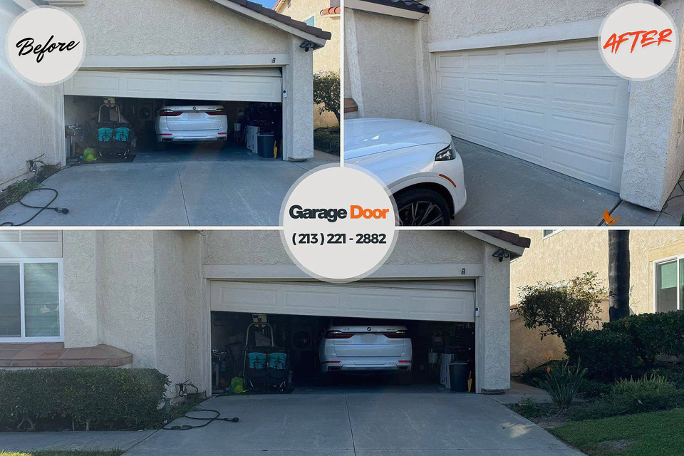 Before and after: garage door repair Hilldale, PA
